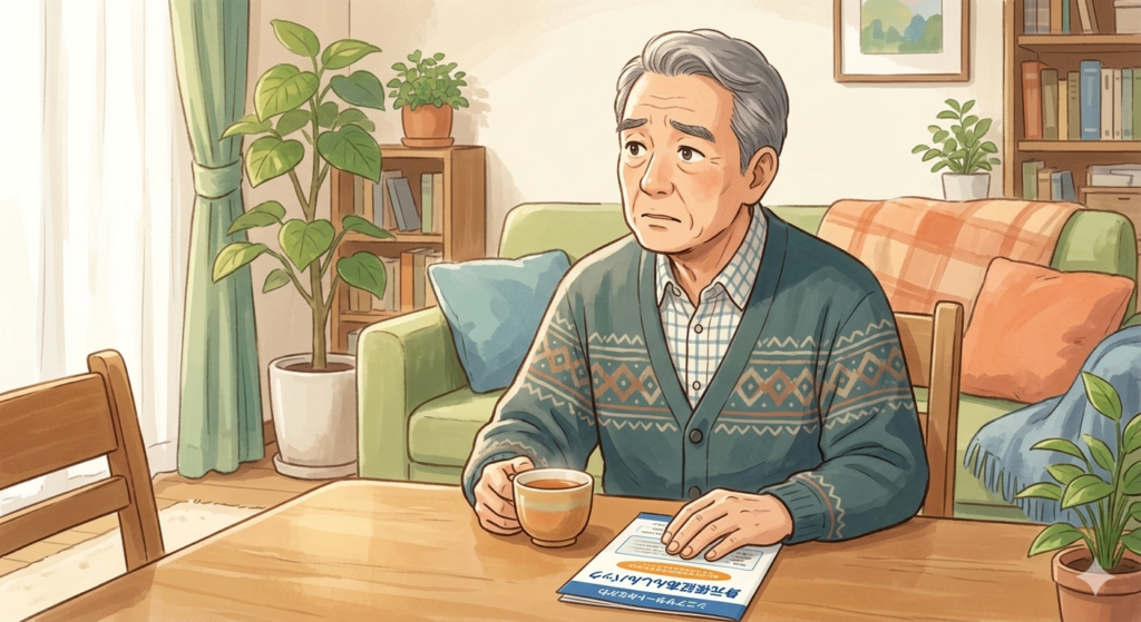 心配そうな高齢男性